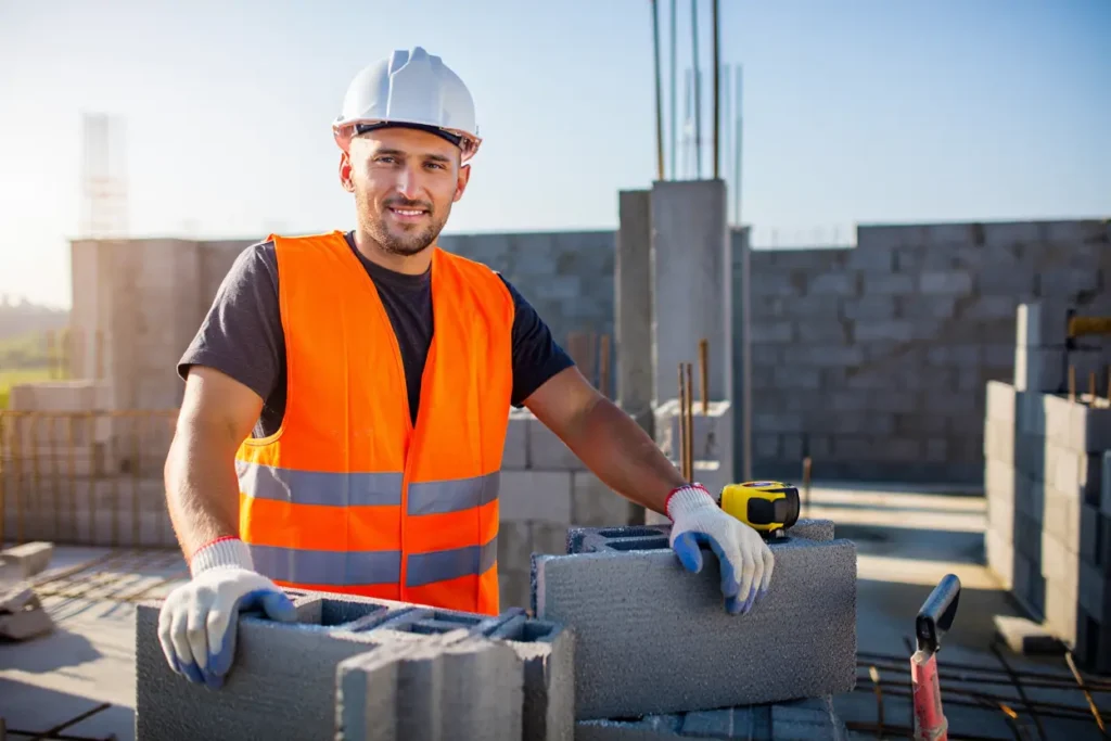 Ouvrier roumain sur chantier