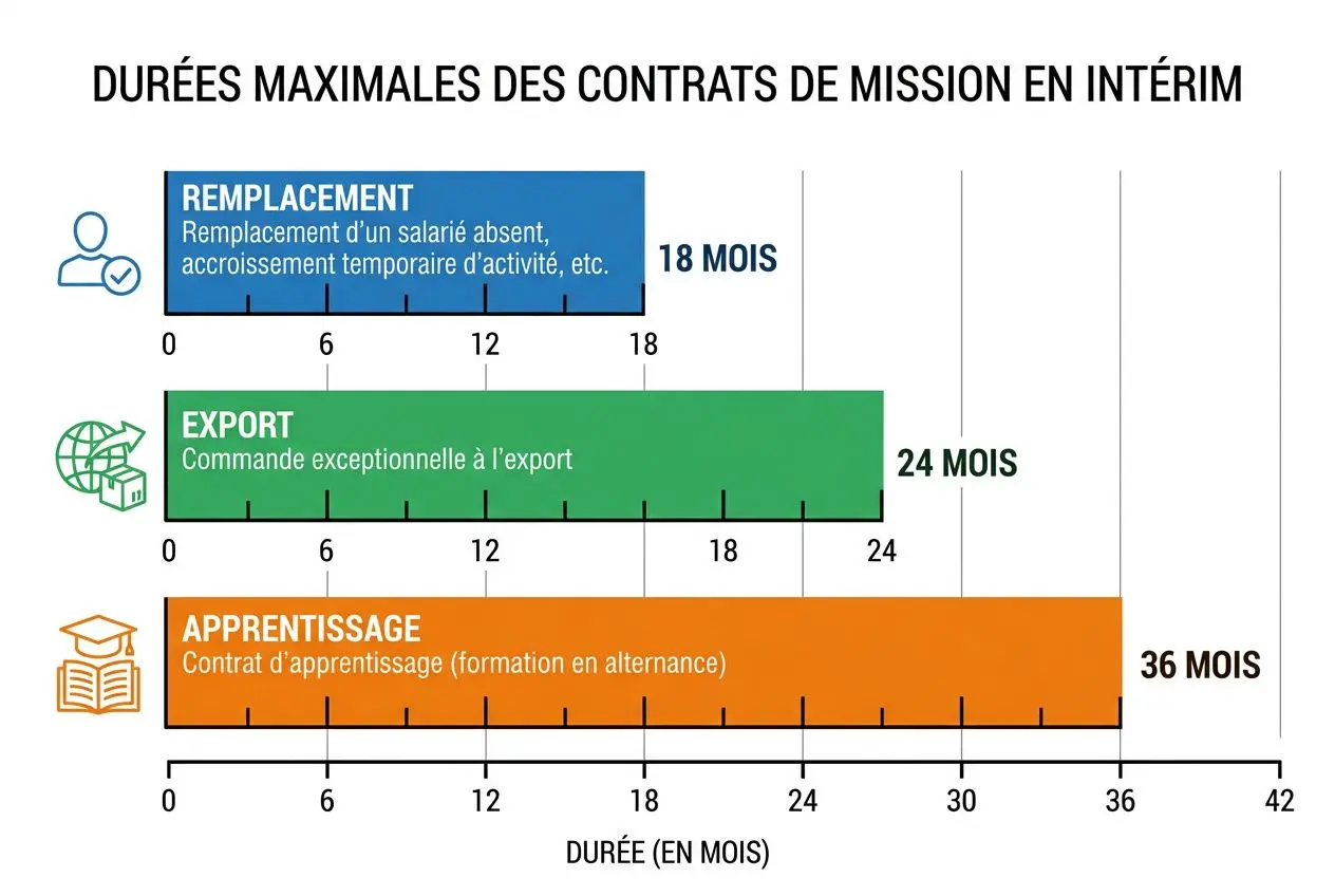 Durées possibles contrats mission intérim