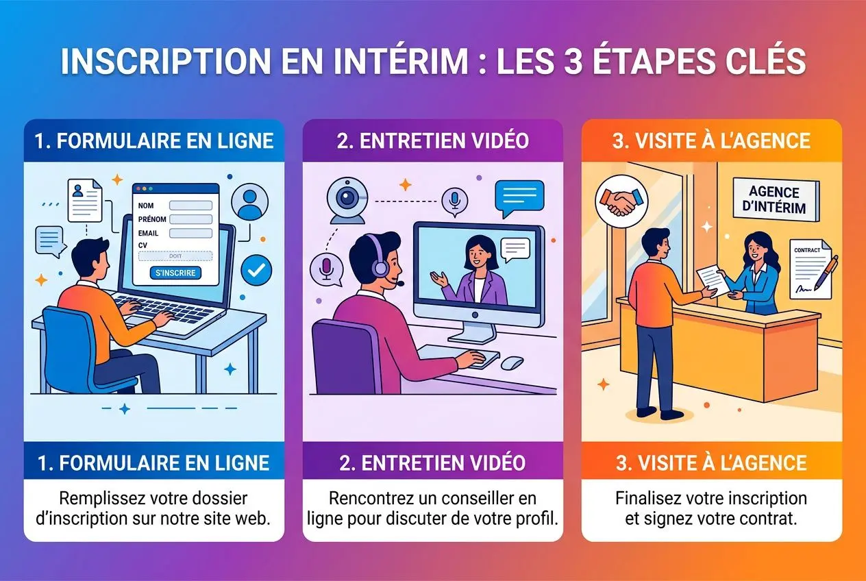 Étapes d'inscription agence intérim