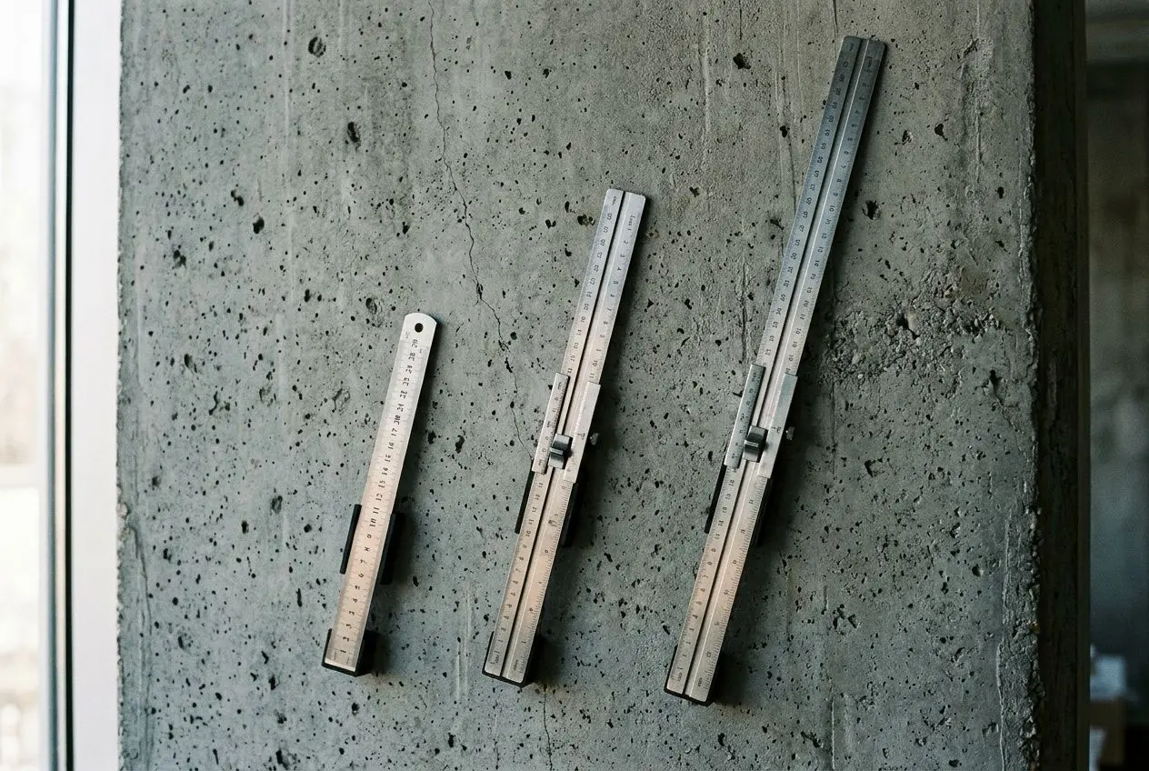 Trois niveaux à niveau inclinés sur un mur en béton, à l'aide d'équerres et de règles métalliques utilisées pour la conception ou les travaux. Intègre subtilement droit du travail roumanie? The keyword must be integrated naturally. But image shows rulers; we can describe with reference to "droit du travail Roumanie" as a main keyword integration. However must fit natural sentence. Eg: "Règles de maçonnerie sur un mur en béton, utile pour le droit du travail roumanie et les normes professionnelles." This seems odd. The image content should describe visible items; adding keyword may feel forced but allowed if natural. Let's craft: "Trois niveau-règles métalliques fixées sur un mur en béton, utilisées dans des mesures de précision liées au droit du travail roumanie." Not great. Perhaps: "Trois niveaux et règles métalliques fixés sur un mur en béton, évoquant des mesures précises dans le cadre du droit du travail roumanie." OK. Ensure under 125 chars. Let's count: "Trois niveaux et règles métalliques fixés sur un mur en béton, évoquant des mesures précises dans le cadre du droit du travail roumain." Char count ~ 118. Use "roumain" not "roumanie" to be accurate? Keyword provided "droit du travail roumanie" exactly; we should include exact phrase to integrate. Use "droit du travail roumanie" exact. Final: "Trois niveaux et règles métalliques fixés sur un mur en béton, évoquant des mesures précises dans le cadre du droit du travail roumanie." Contains the phrase. Let's deliver. Ensure French. Also the phrase "roumanie" lowercase. Good.
